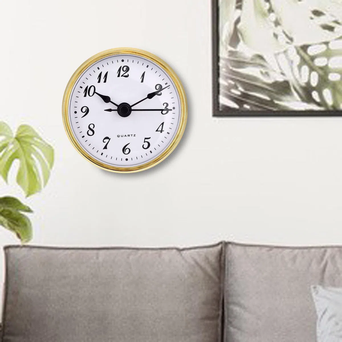 per Orologio al Quarzo Rotondo mm/2,8 Pollici con Numeri per Fori di Diametro 61 mm/2,40 Pollici (Dorata)