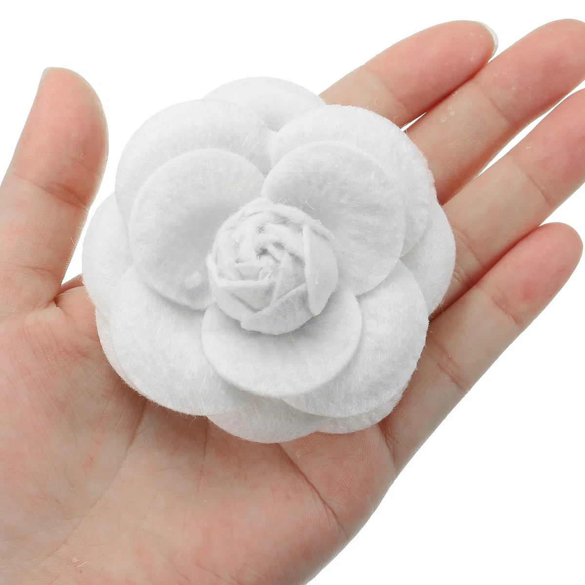 PATIKIL Spilla Fiore, 2pz Spilla in Tessuto Camelia a Fiori Artificiali Spille per Capello Elegante Donne Abiti Accessori Decorativi per Feste Matrimonio Gioielli Regalo, Bianco