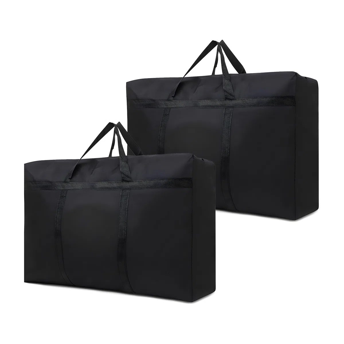 2 sacchetti grandi da 100 l con cerniera, sacchetti per traslochi, riporre vestiti, impermeabili, 80 x 48 x 25 cm