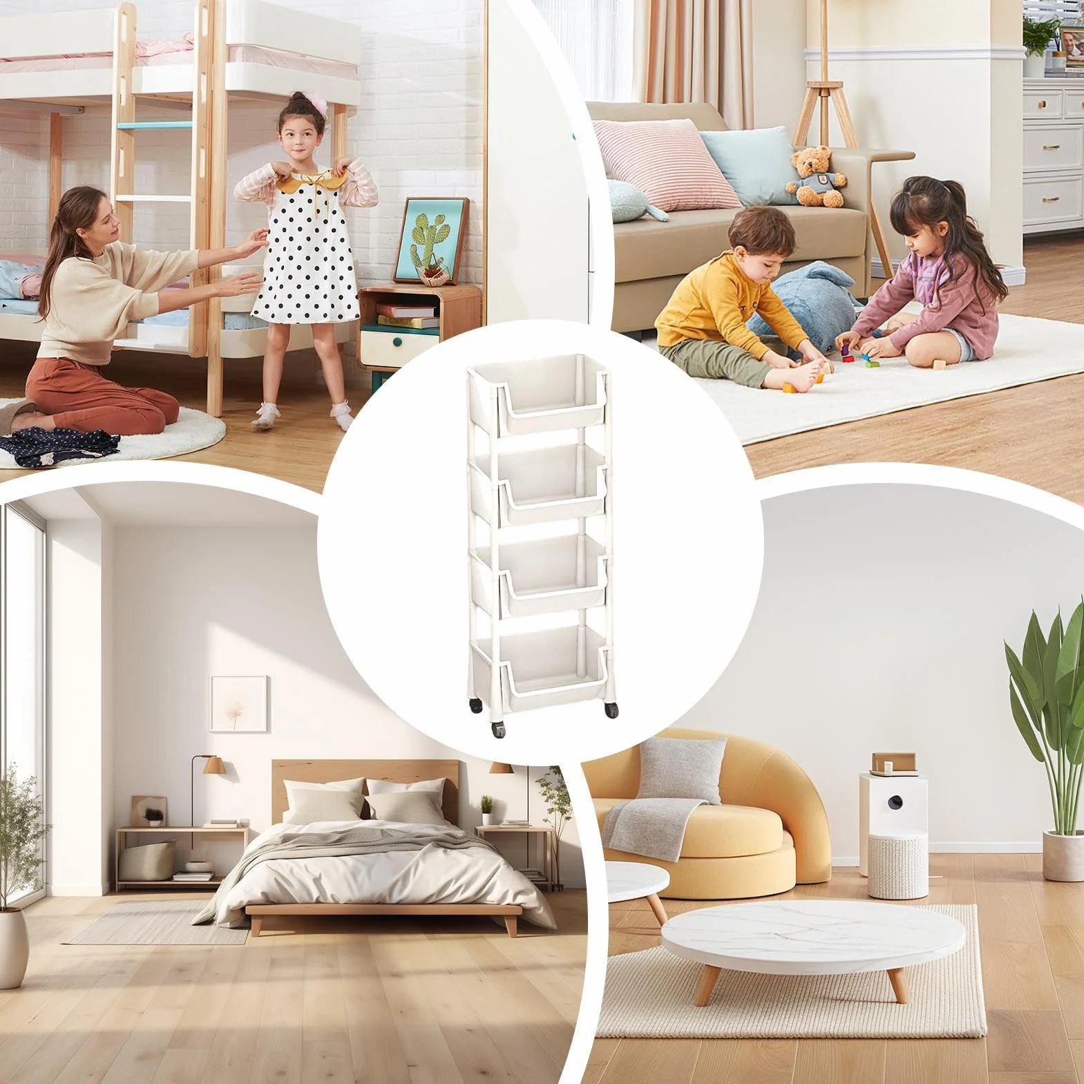 Organizer per carrello con rotelle, Carrello con rotelle a più livelli,Carrello porta libri per bambini, grande capacità | Organizzatore di snack per giocattoli, cancelleria, per piccole