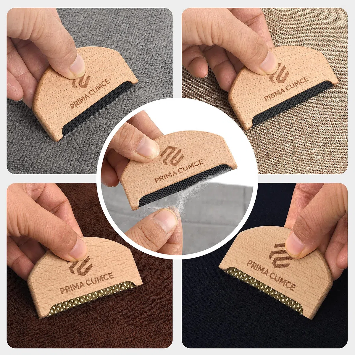 Pettine in cashmere – Pettine in legno per maglieria, cashmere e maglioni in lana fine – Rasoio in legno con testa di rame – Depiller manuale portatile per vestiti, peluria, bobbles (2