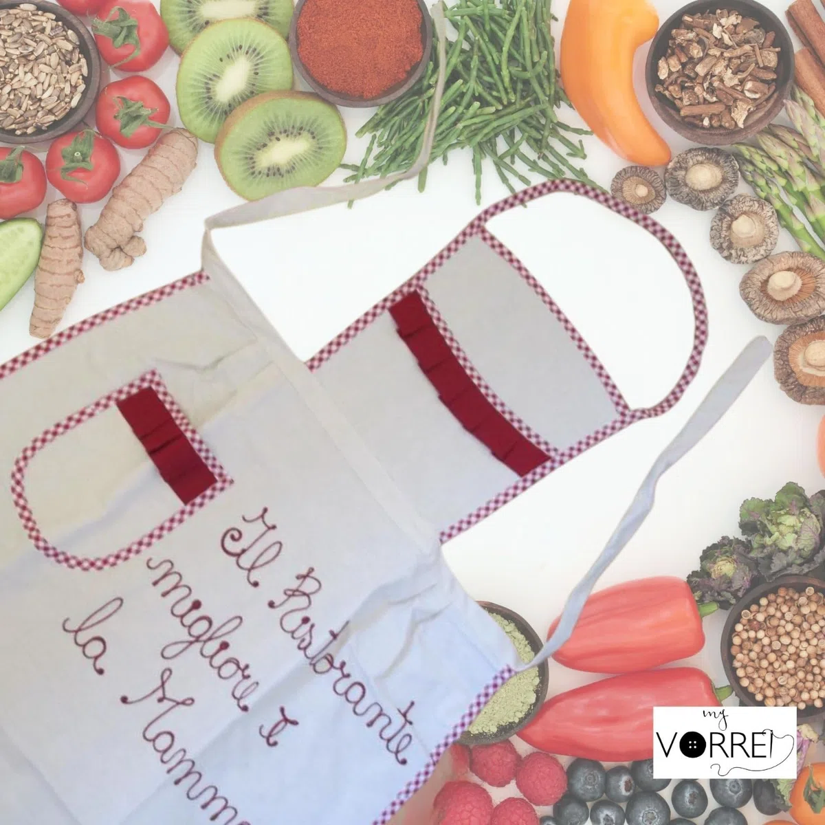 Grembiule Donna da Cucina | Idea Regalo | Personalizzabile con Nome Frase | in Cotone