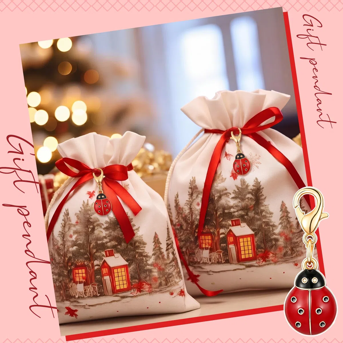 BBTO Portachiavi Coccinella Ciondolo Portafortuna Portachiavi Laurea Idee Regalo per Festa di Compleanno, Decorazione per Matrimonio Borse Bomboniere Laurea