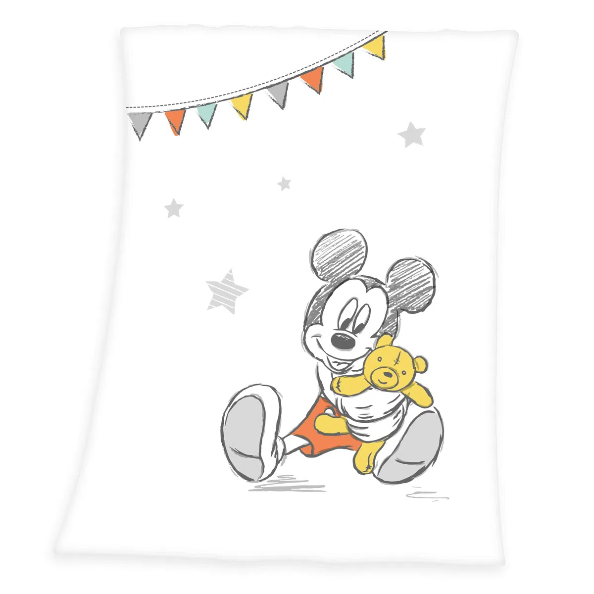 Herding Disney Mickey Mouse Coperta in Pile per Bambini, 75 x 100 cm, Poliestere, Bianco