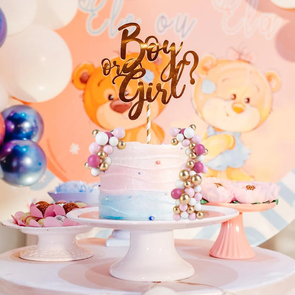 URAQT Palline Sfera Cake Topper, 45 Pz Mini Palloncino per Torta, Ball Cupcake Perle Balls Inserto, per Anniversario Festa di Compleanno Baby Shower (A)