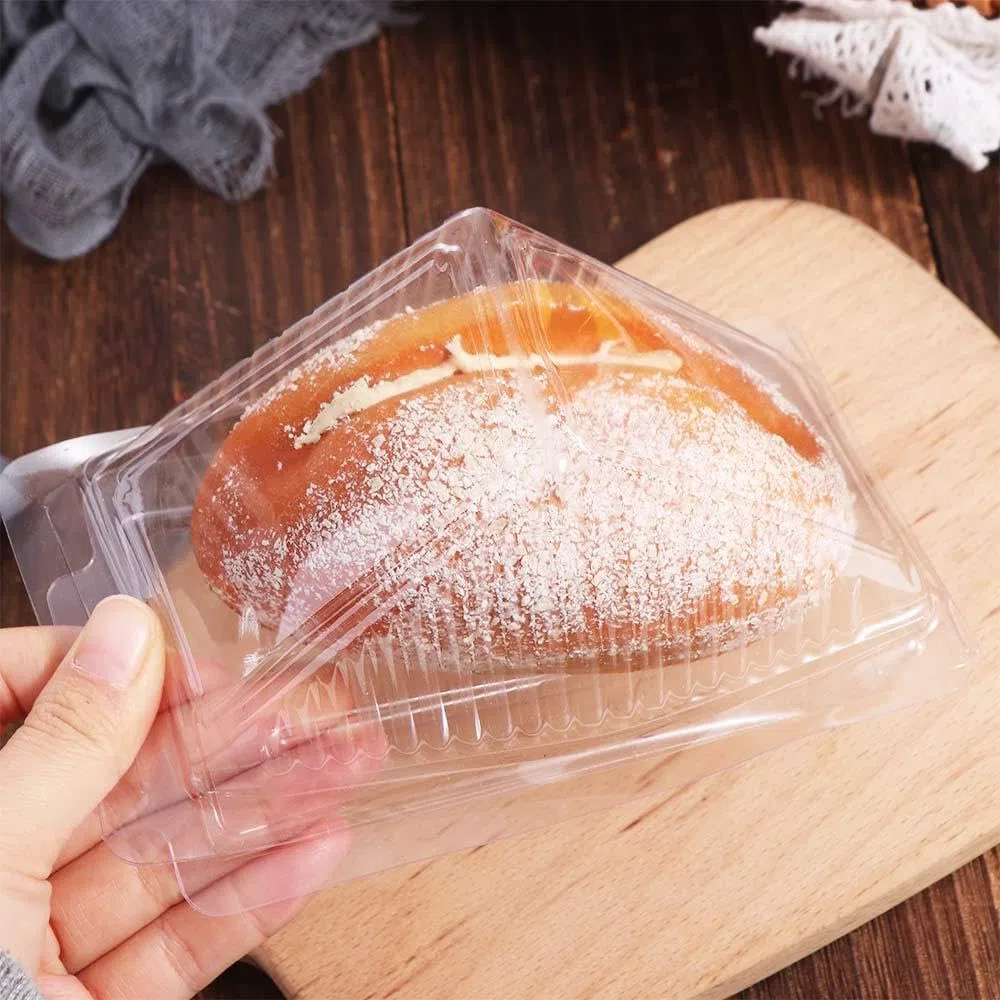 100pcs Triangolo Sandwich Contenitore Monouso Sandwich Scatola di Imballaggio di Plastica Triangolo Contenitori per Alimenti per Torta Dessert Hamburger