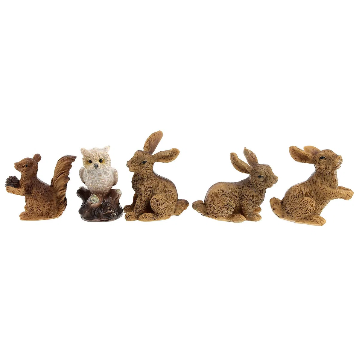 Holyart Animali presepe: Set lepri gufo scoiattolo presepe 10 cm