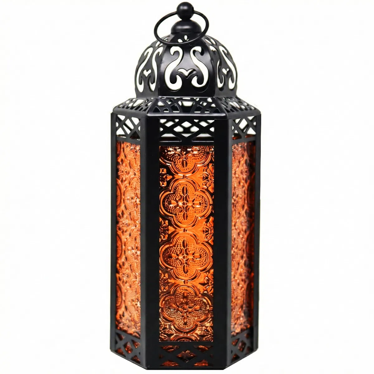 Lanterne in stile marocchino, metallo, Orange, medium