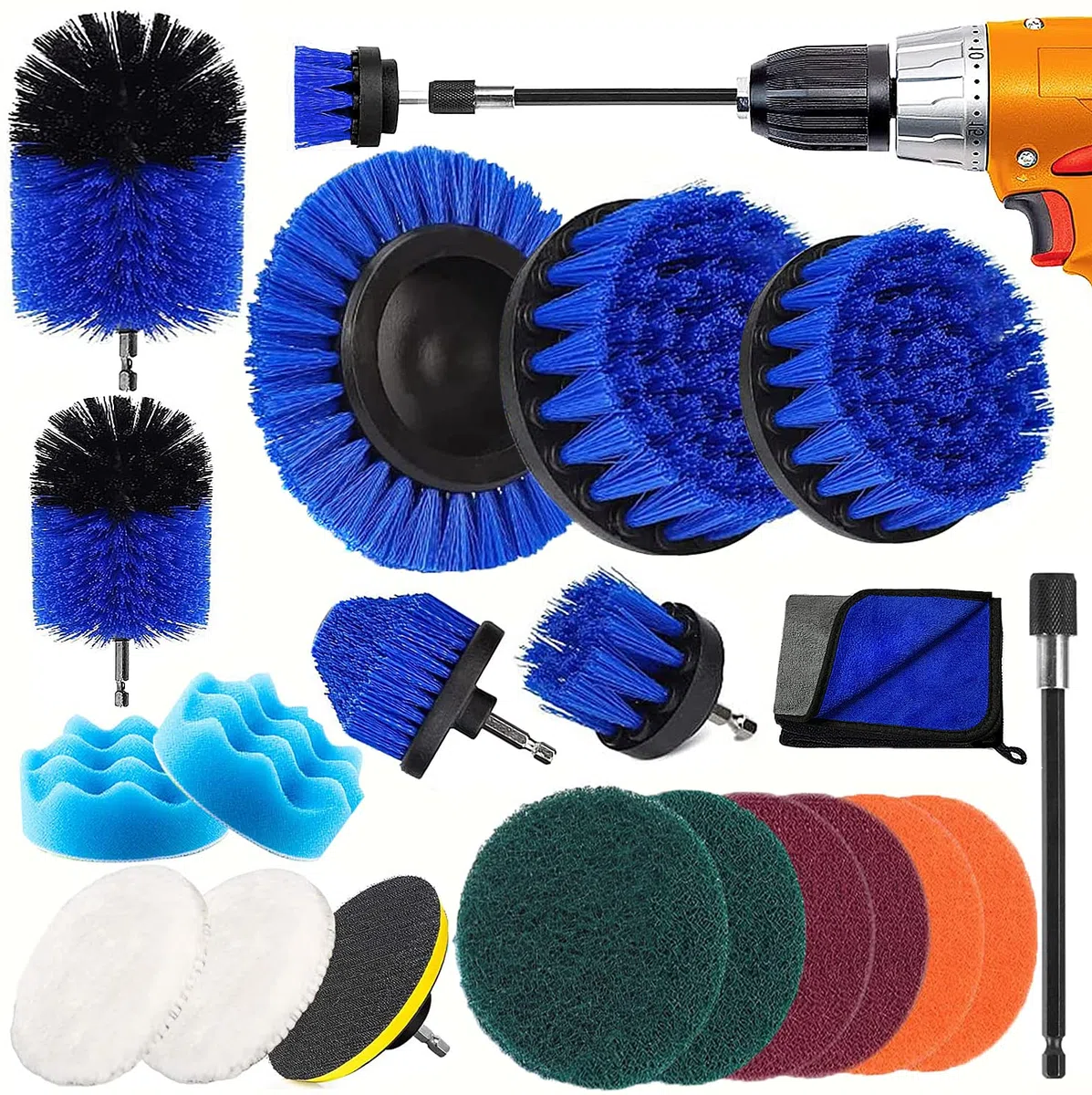 20Pezzi Spazzola per Trapano,Spazzole per Trapano Elettrico,Set di Pulizia Perfetto,Drill Brush Power Scrubber Spazzole per la Pulizia per la Pulizia Toilette,Cucina,Bagno,Doccia,Piastrelle