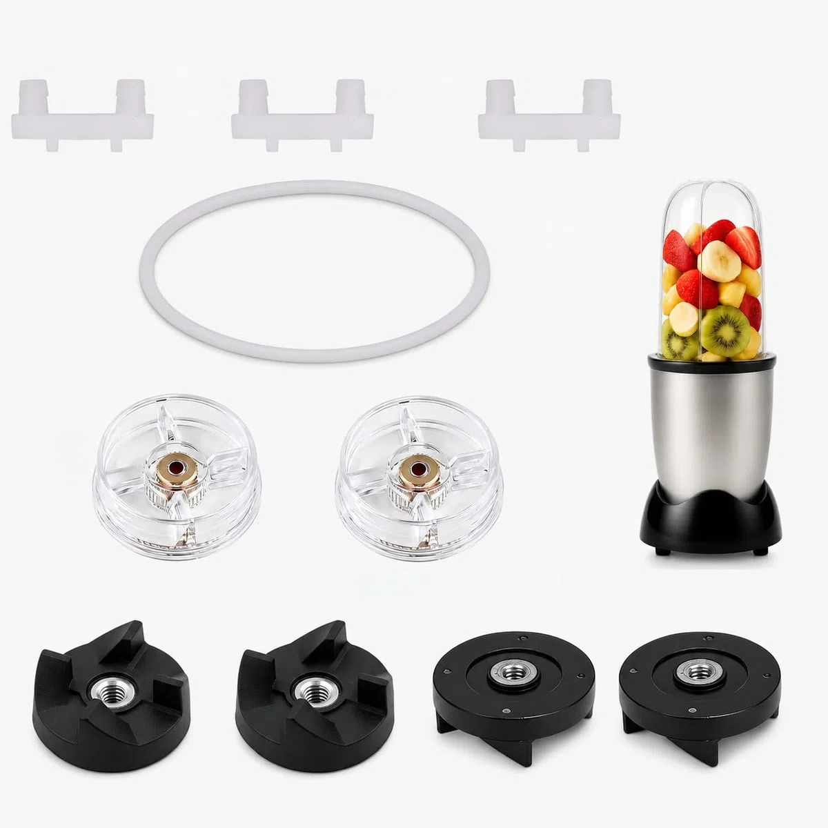Magic Bullet 250W Lama Sostituzione ingranaggio lama 2 Ingranaggi base e 4 Ingranaggi lama 3 Cuscino 1 Guarnizione Anello circolare Parti ingranaggio lama Accessori (Combination 2)