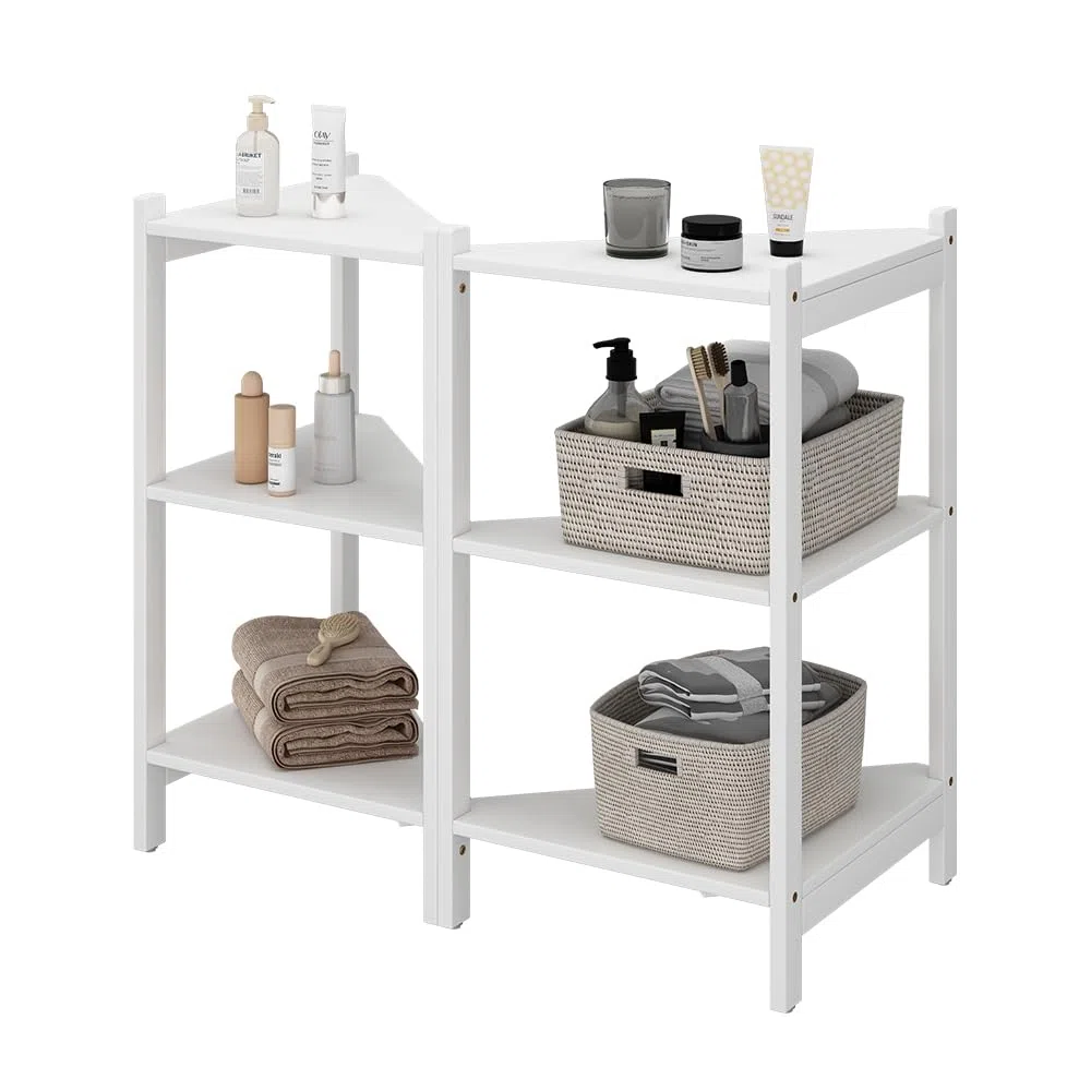 Vicco Mobiletto per lavabo Zeno, Bianco, 68 x 60.5 cm Set di 2, per la conservazione di accessori da bagno sotto il lavandino