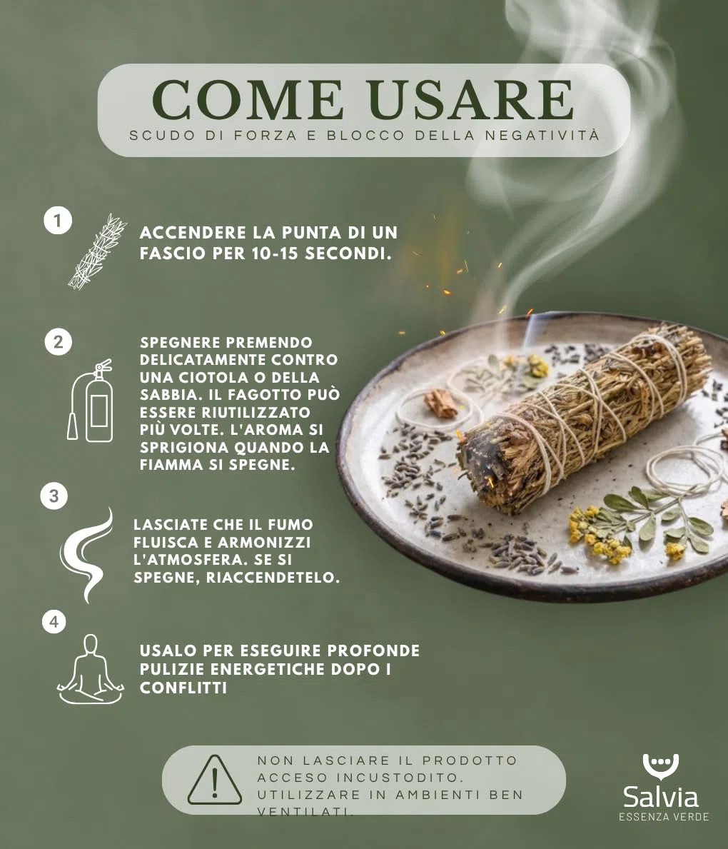 SALVIA | Smudge Ruta 10cm 3 Pezzi | Incenso Naturale | Aroma Intenso Tradizionale per Uso Aromatico