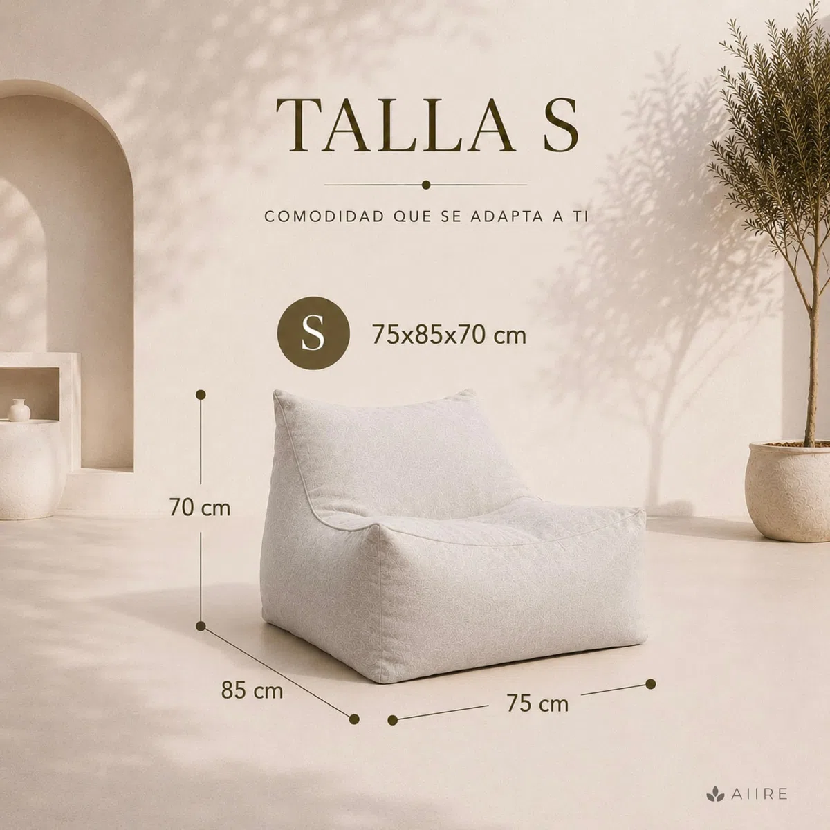 Aiire Poltrona Pouf da Esterno di Lusso - Puffo per Sedersi Moderni per Giardino e Piscina - Bean Bag XXL Design con Imbottitura - Cuscino da Lettura Gigante, Puff a Sacco