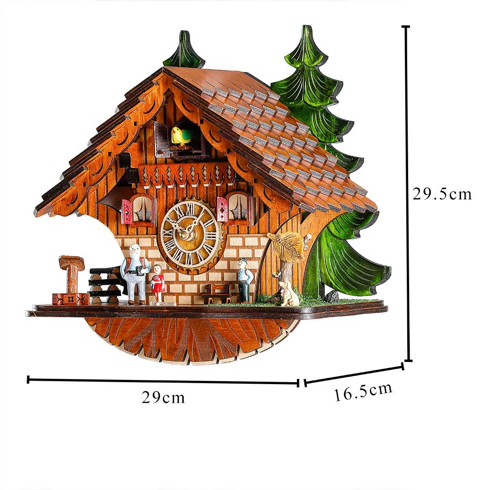 Kintrot Orologio a cucù Orologio da Chalet Tradizionale della Foresta Nera Orologio al Quarzo Artigianale Decorazione da Parete