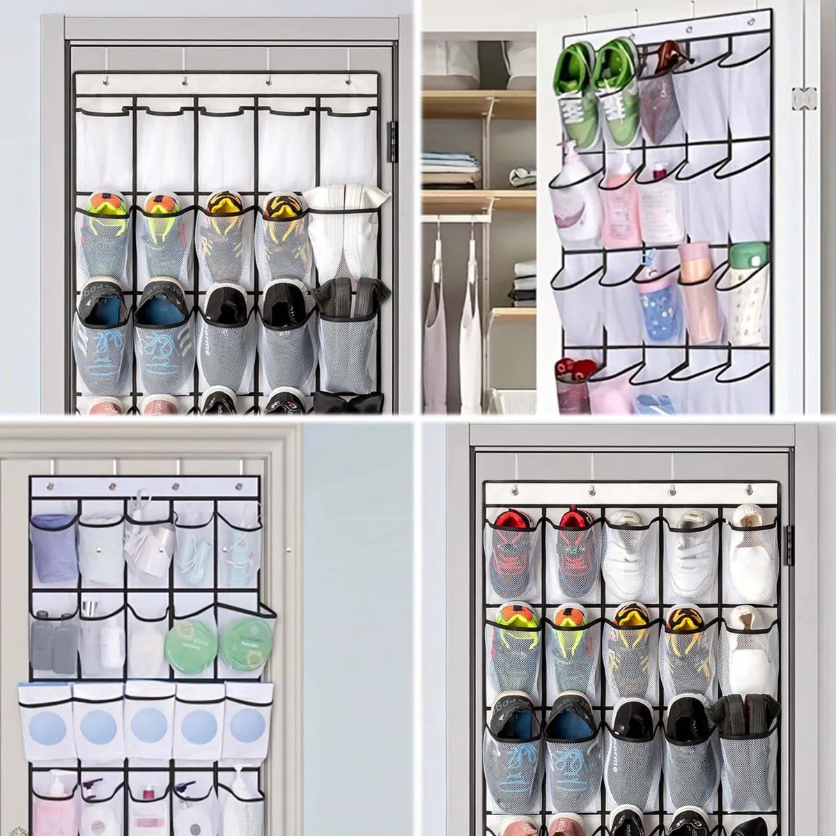Scarpiera a Sospensione da Porta a 35 Tasche,Organizer Pieghevole da Appendere,Organizer da Porta per Scarpe,organizerdaappendere, organizerperporte, organizer da appendere (Bianco)