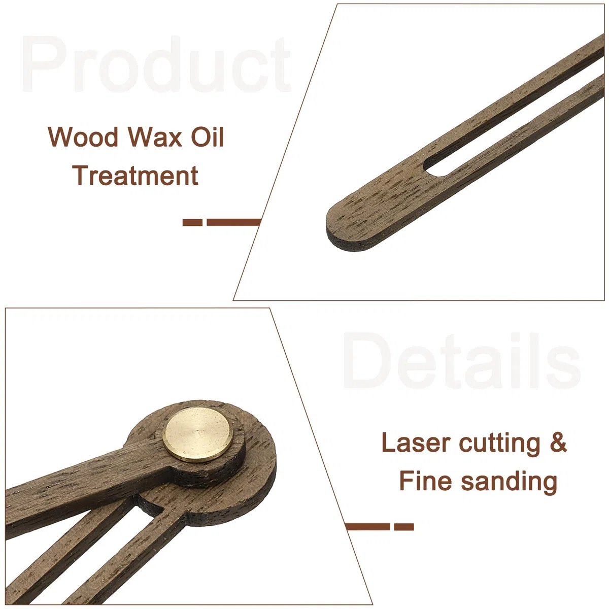 QUARKZMAN 5 Set Lancette per Orologio in Legno, Lancette per Orologio in Legno di Noce Kit Parti di Ricambio Adatte per Orologio da Parete 14 Pollici, 5.12 Pollici