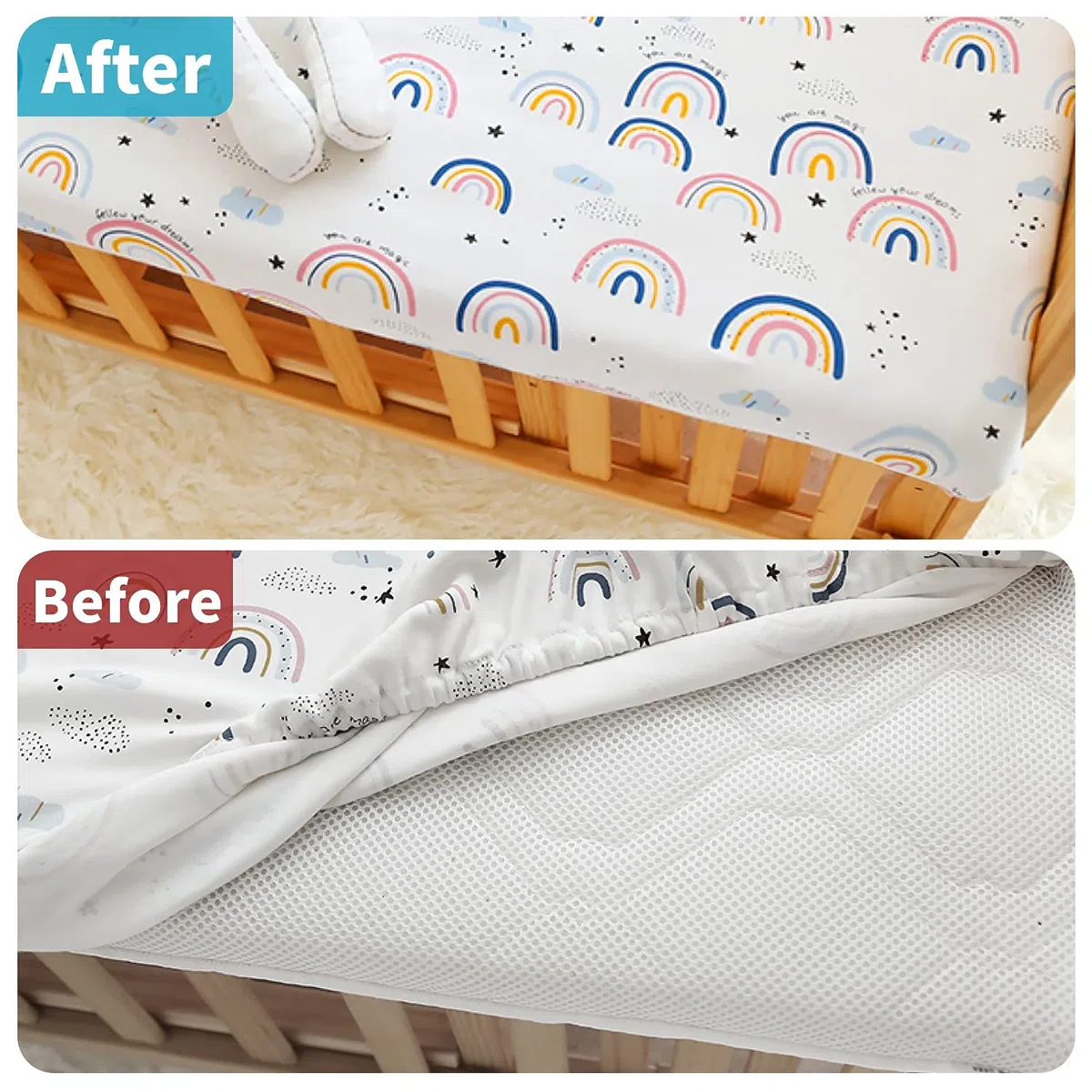 KEELYY Clip Lenzuola, 8 Pezzi(15cm-100cm) Bretelle Elasticizzate Regolabili, Cinghie Elastici con Clip in Metallo per Fissaggio Angoli Lenzuola, coprimaterassi, Letto o Divano - Bianco