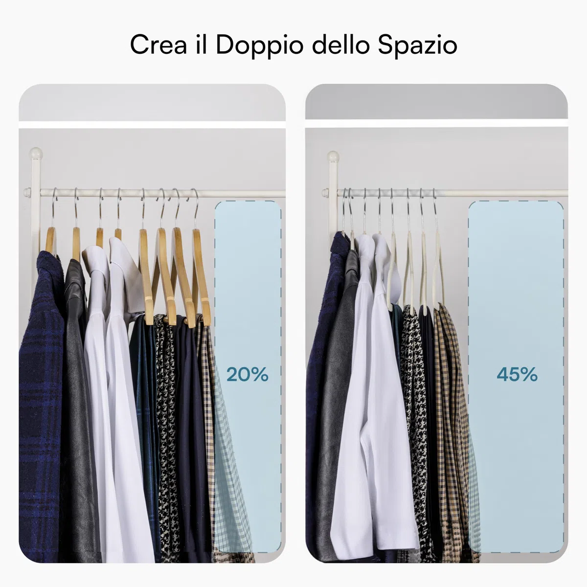 Baroni Home Grucce Velluto 20 pezzi, Grucce Appendiabiti 44,5 cm, Salvaspazio con Superfice Antiscivolo Design, Capacità di Carico Elevata, per Cappotti Camicie Vestiti, Panna