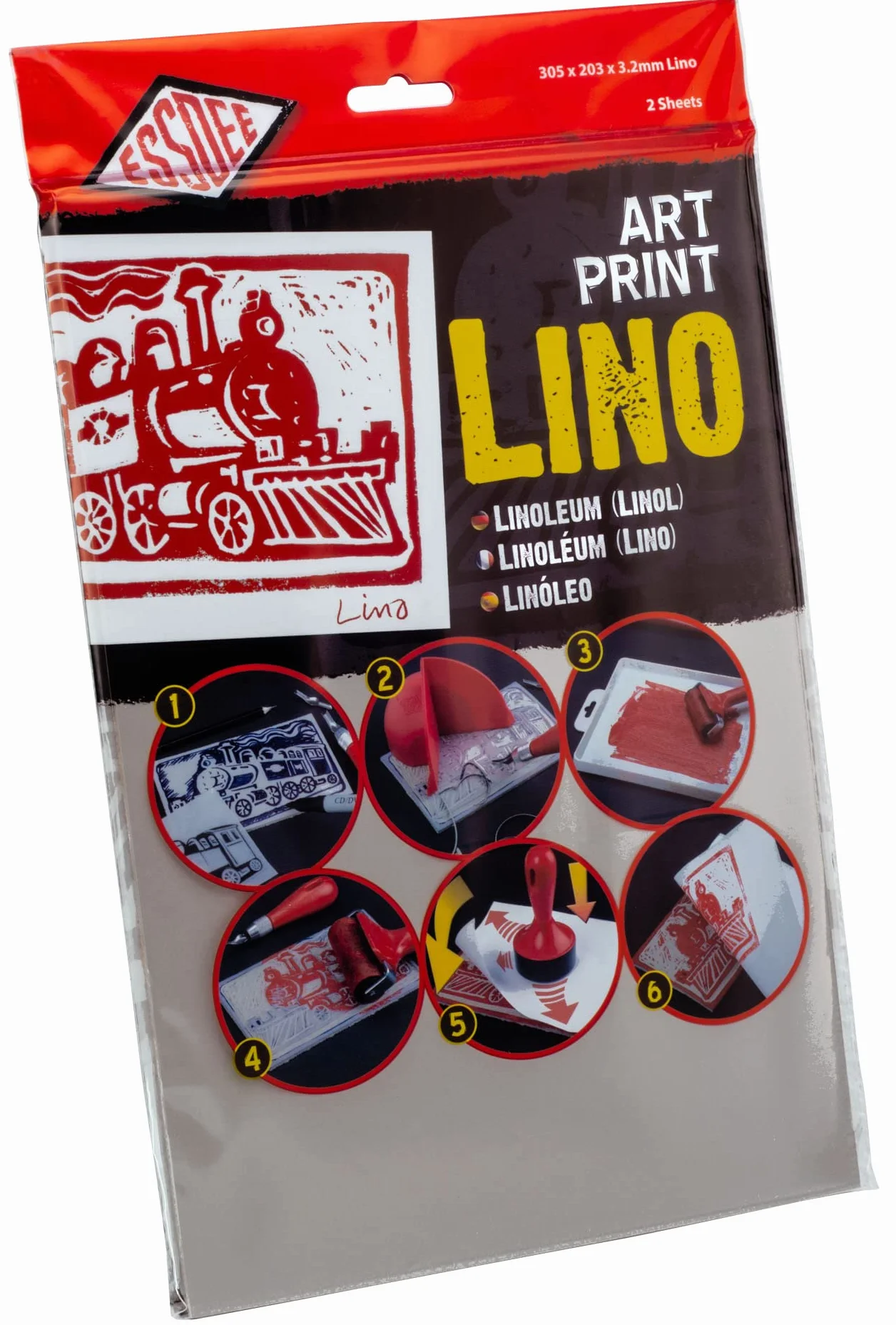 Essdee Linoleum per Stampe artistiche 305 x 203 x 3,2 mm Confezione da 2