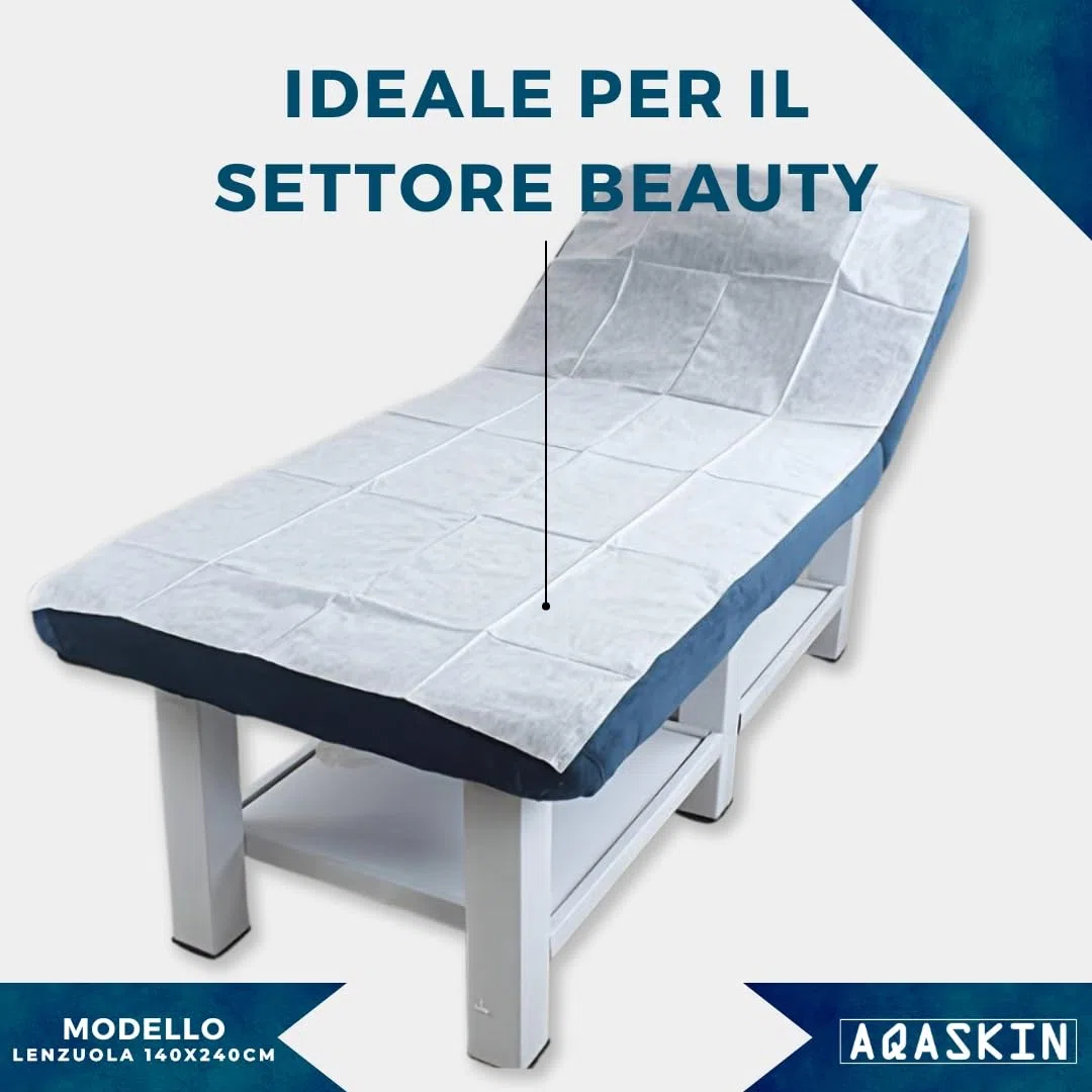 Lenzuola [10 pz] Monouso in TNT 140 x 240 cm, SCONTI QUANTITÀ, Lenzuolo imbustato Singolarmente, Lenzuola Usa e Getta Igieniche, Colore Bianco (10, 140 x 240 cm.)