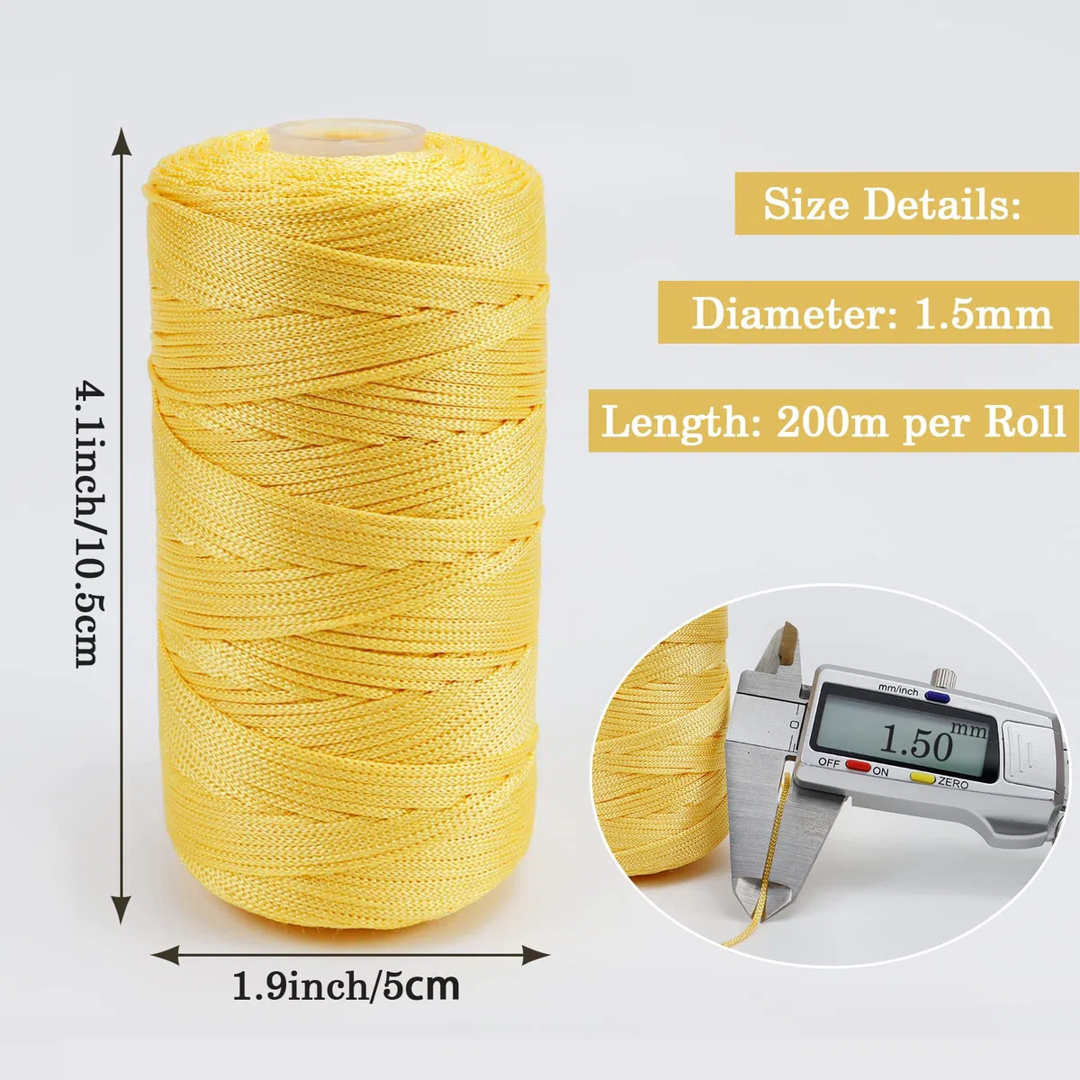 Uiopa Filo Macrame 1,5mm x 400m, Corda Macrame in Nylon Cordino per Borse Uncinetto, Filo Caffè Leggero per Ferri e Uncinetto, Fai da Te, Decorazioni, Artigianato