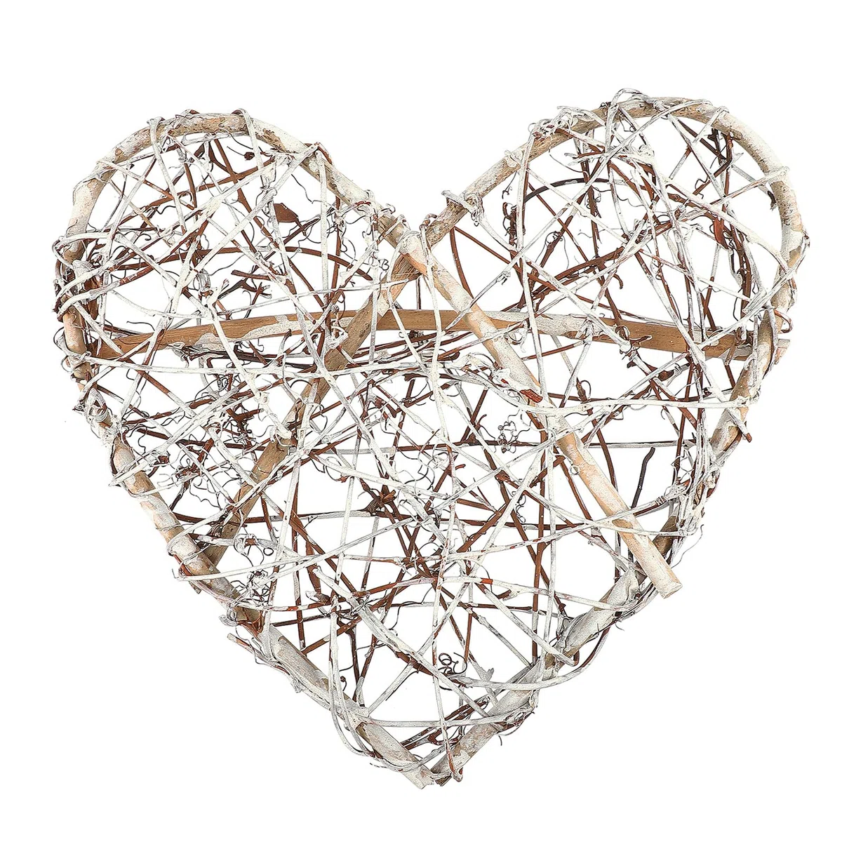 Corona Decorativa a Forma di Cuore in Rattan Naturale per Decorazioni Natalizie e Fai-da-te, per Ambienti Esterni e Feste Design Classico e Materiale Resistente