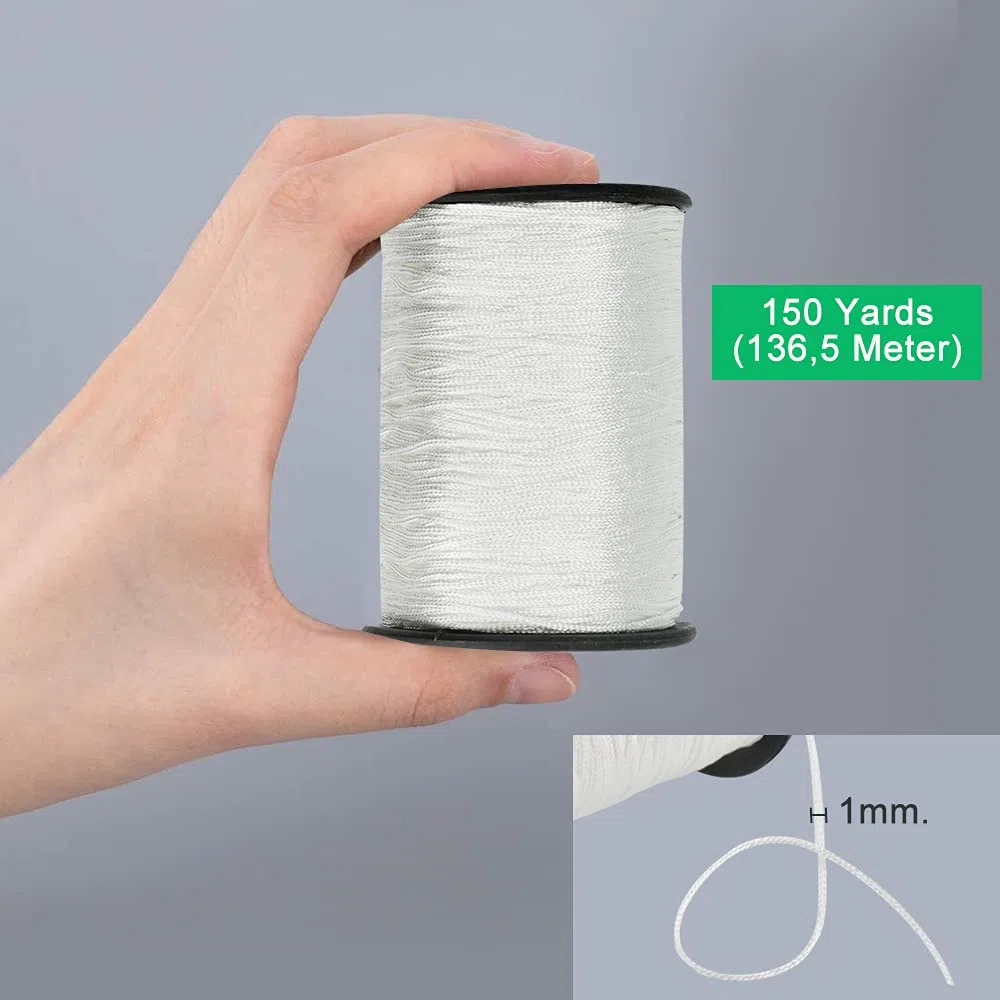 1 Yarde/Rotolo Bianco Cordoncino Intrecciato 1.0 mm Corda per Tendine Cordoni Tende a Pacchetto Bianco Intrecciato Ascensore Ombra Cord Corda per Tende a Pacchetto per Riparare Tendina