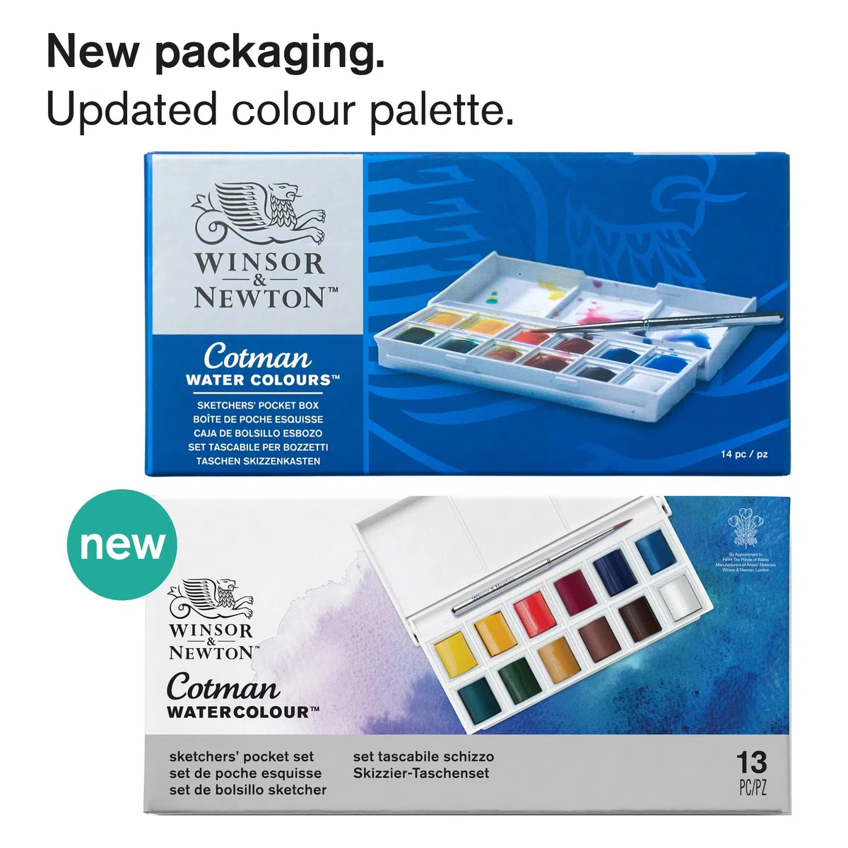 Winsor & Newton Set Di Pittura Ad Acquerello, Confezione Tascabile, Sketchers, Multicolore, Set Da 13 Pezzi, ‎6.5 x 13 x 2.21 cm, 90 grammi