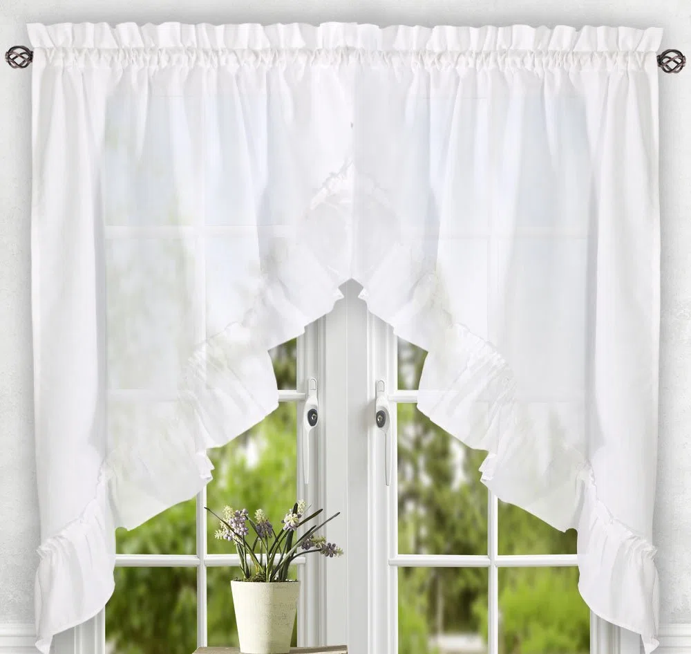 Ellis Curtain Stacey - Mantovana per Palloncini, 152,4 x 38,1 cm, Colore: Bianco