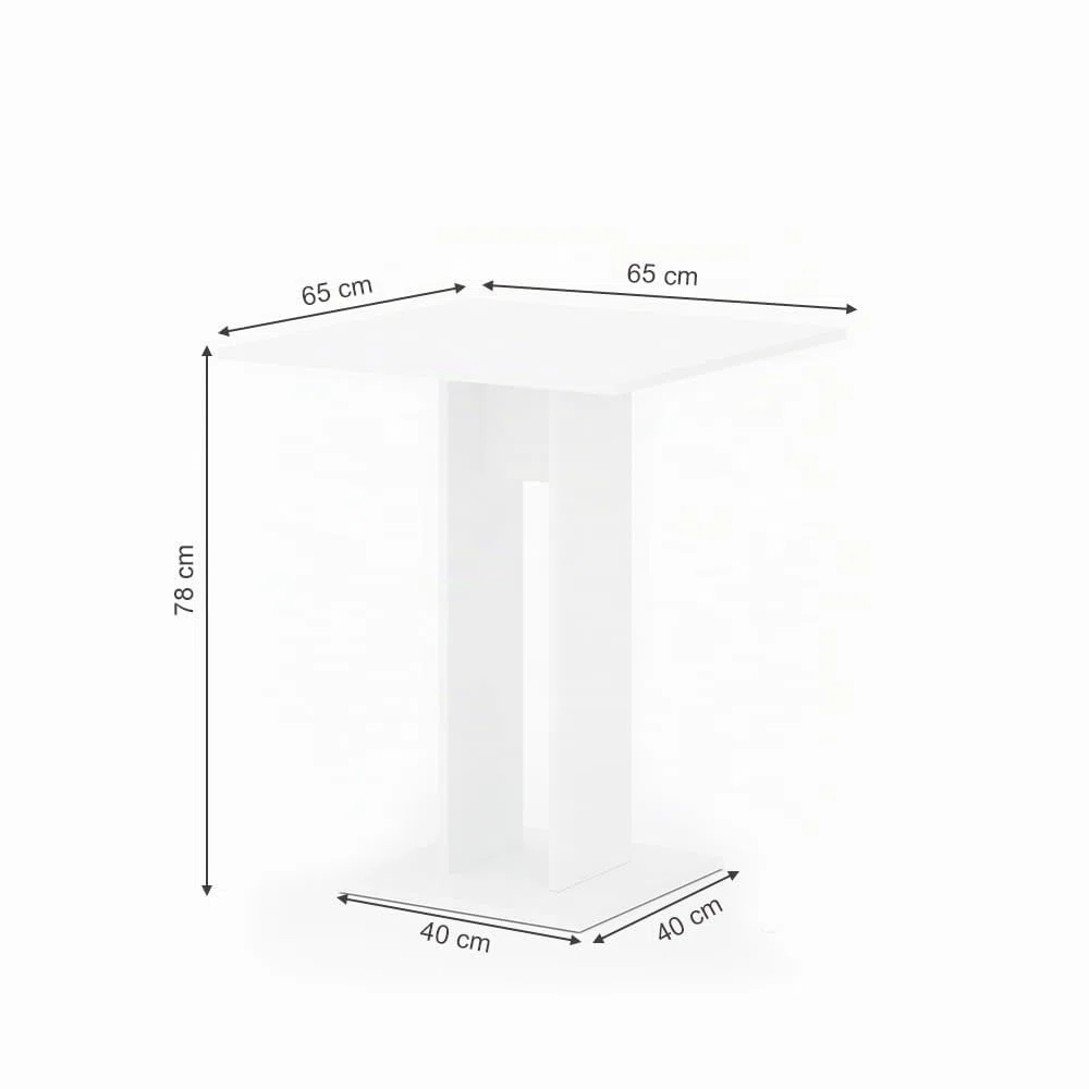 Vicco Tavolo da pranzo Repose, Bianco, 65 x 65 cm, adatto come tavolo singolo salvaspazio per ambienti di piccole dimensioni