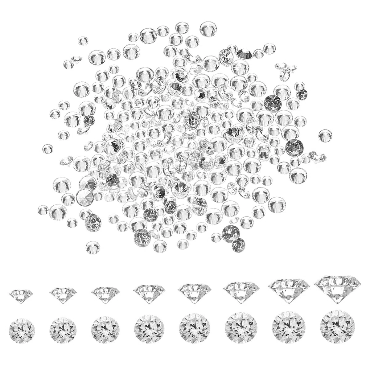 PH PandaHall 2400pz Pietra Cubica Zirconia Trasparente Perline Cristallo Sfaccettato, 0.8~2.5mm Cabochons di Zirconi Cubici per Abbellimento Pendenti Orecchino Collana Fai da Te