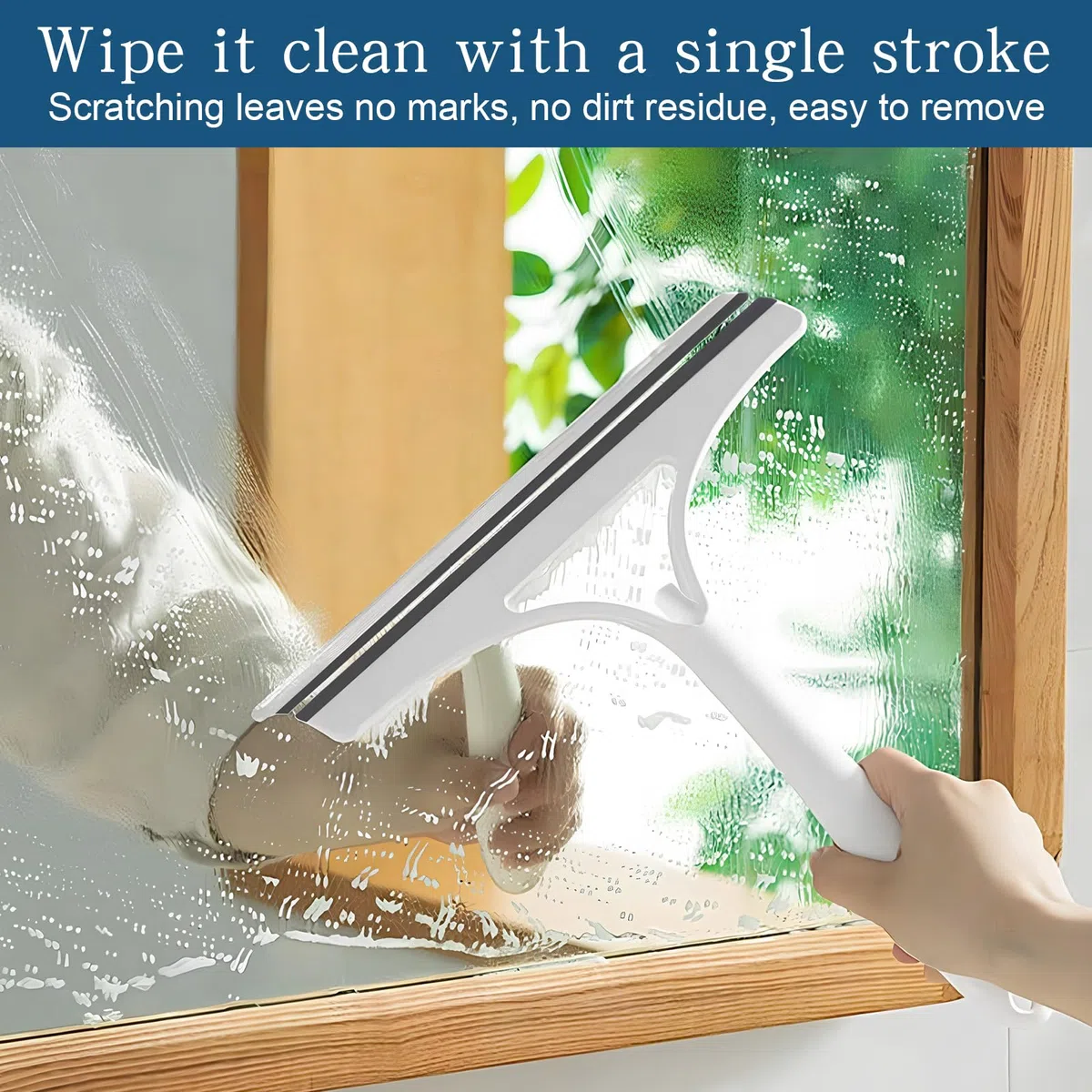Tergivetro per Doccia Plastica 3 in 1, Lavavetri Spazzola Bagno con Spruzzatore di Spugna, Lavavetri Doccia Leggero, Tergidoccia per Vetro, Acrilico, Piastrelle, Bagno, Specchi, Bianco