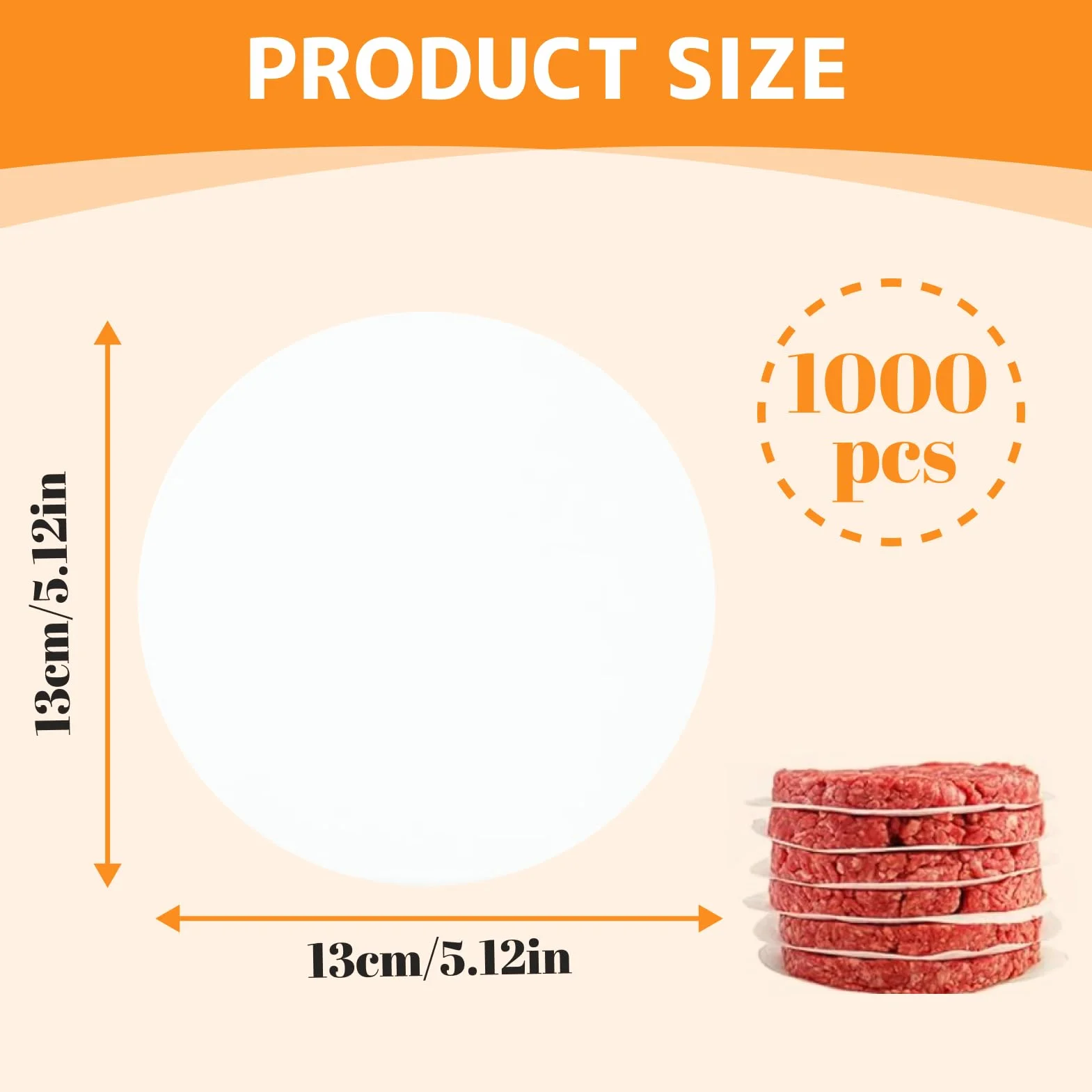 1000pcs carta oleata ovale per hamburger 13 cm, fogli per pressa hamburger, dischi cartine veline per hamburger, dischetti hamburger, pellicola hamburger (1000, 13cm)