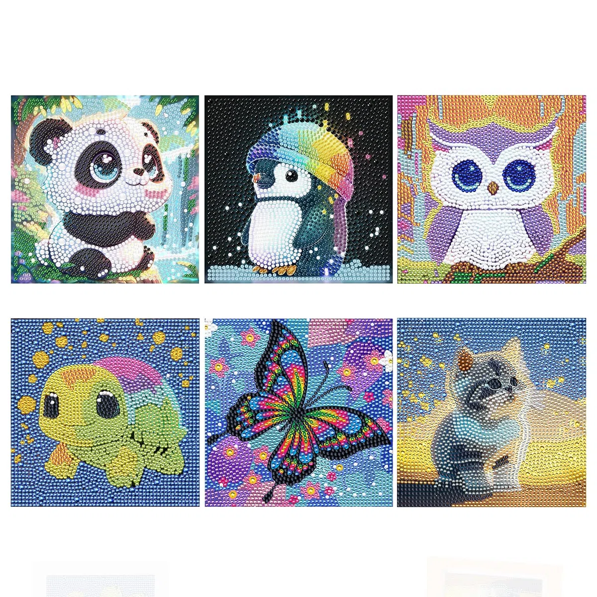 SZSMW Set da 6 Pezzi Diamond Painting Bambina - 15 * 15cmPittura Diamante - Diamond Painting Bambini - Decorazioni Creative Fai-Da-Te, Regali di Compleanno per Ragazzi E Ragazze (6-12 Anni)