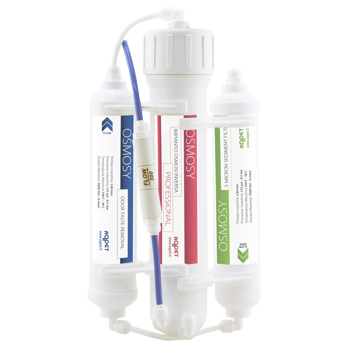 AQPET IMPIANTO OSMOSI ACQUA OSMOTICA 3 STADI 190 LT/GIORNO ACQUARIO GIARDINO