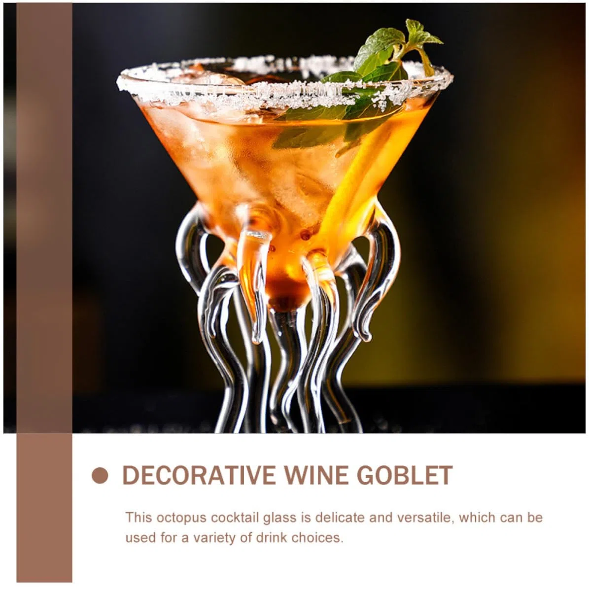 Bicchiere da Cocktail 150ml Pratico e Facile da Pulire in Vetro Trasparente a Forma di Polpo Infrangibile per Banchetti e Matrimoni Eleganti