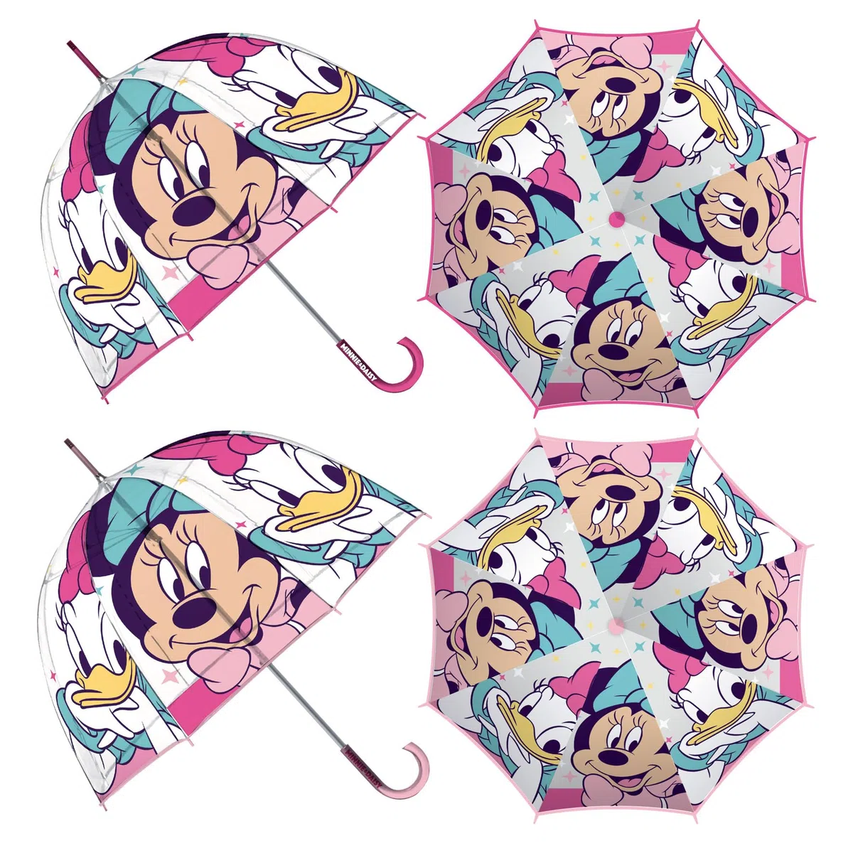 ARDITEX Ombrello per bambini, trasparente, Minnie Mouse, EVA, 67 cm, a forma di bolla, apertura manuale, 8 pannelli