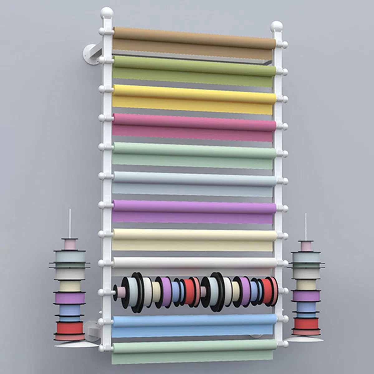 Porta Vinili Organizzatore Di Nastri A Parete, Espositore Per Nastri Di Carta Da Regalo A 12 Strati Per Negozi Di Fiori, Negozi Al Dettaglio, Locali Artigianali, Porta Sciarpe In Metallo ( Color : Whi