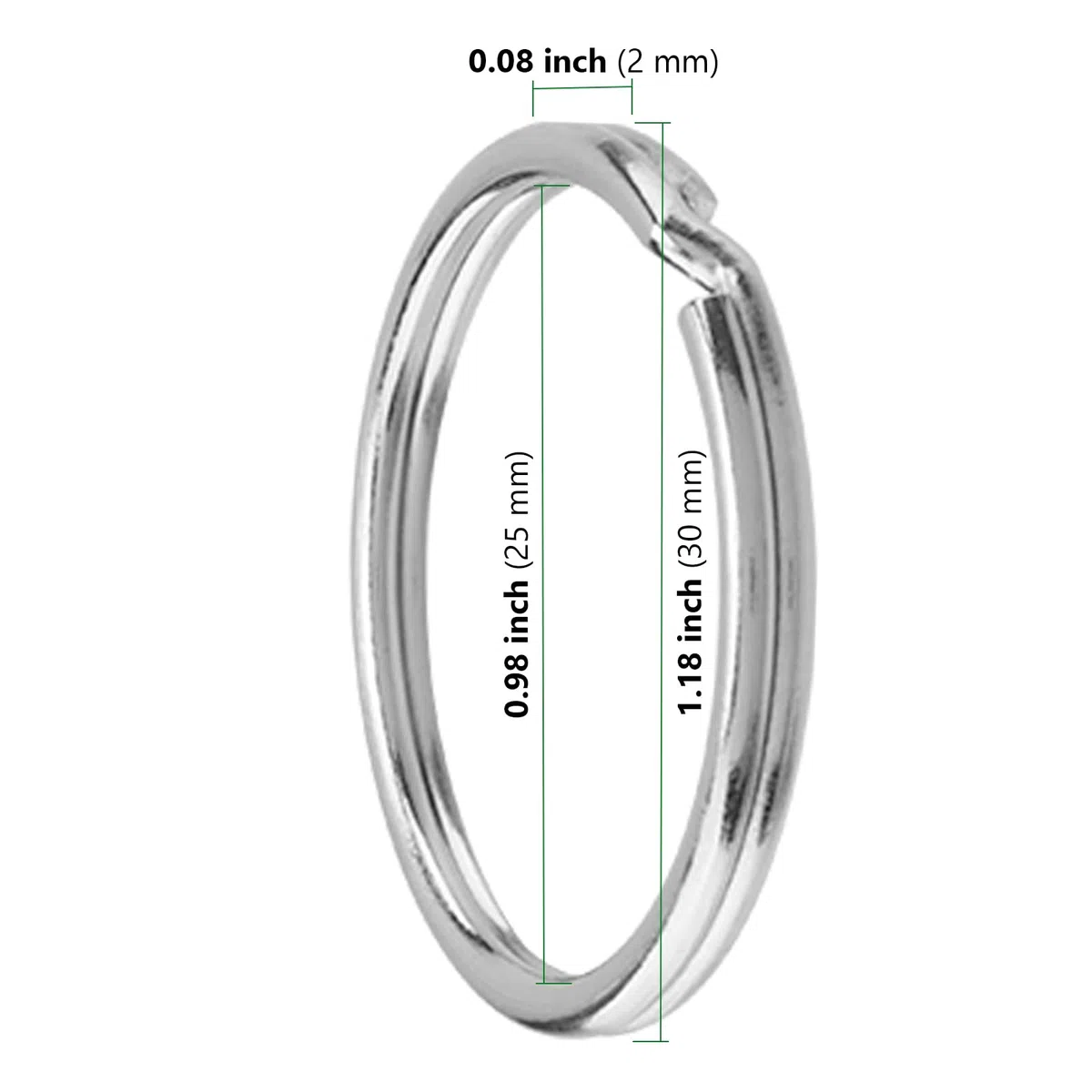 Set di 150 anelli portachiavi rotondi da 30 mm, adatti per chiavi, per il fissaggio di collane, bracciali, lavori di bricolage, decorazioni