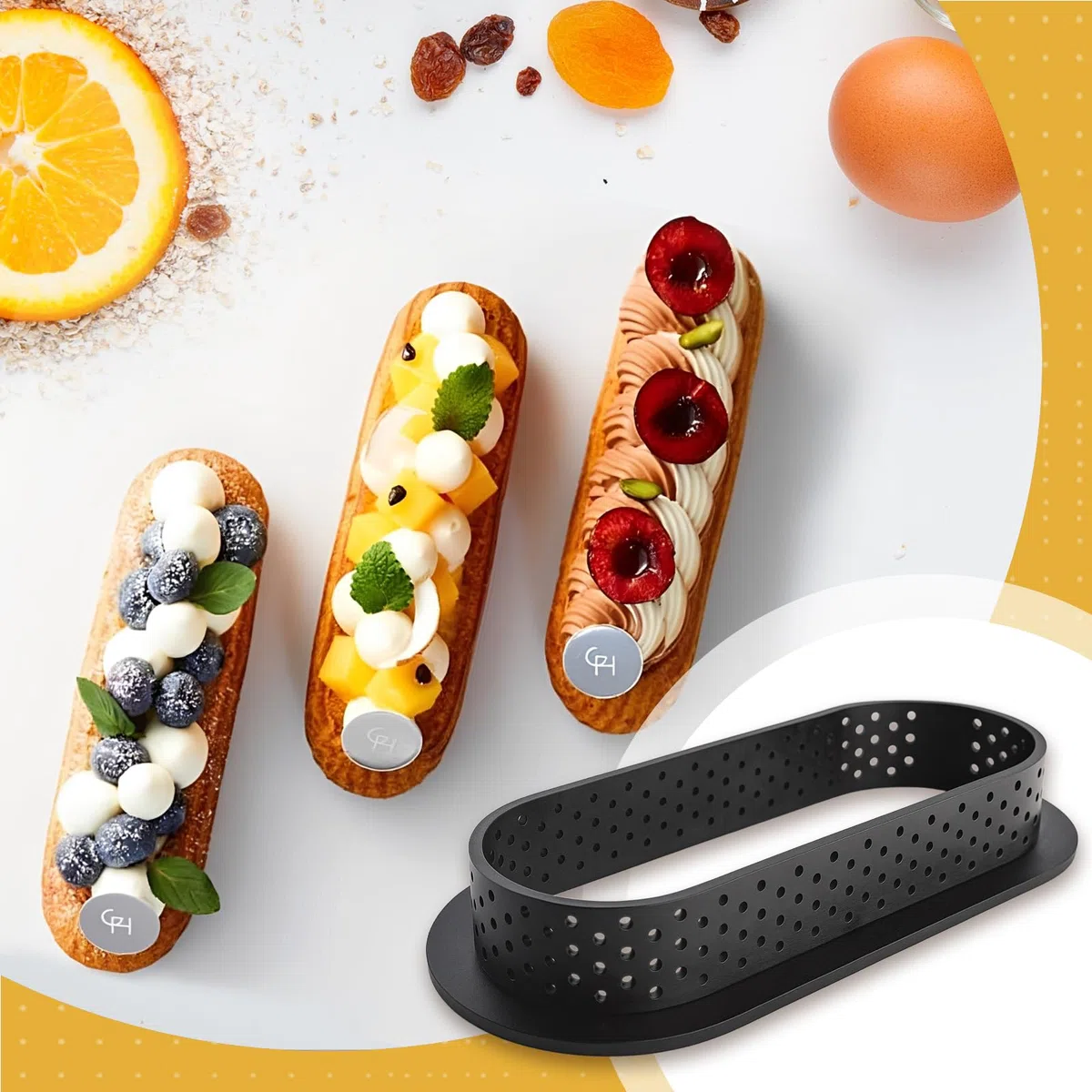 Anello Crostata Forato 16 Pezzi, Anello Microforato Cerchi per Dolci Tondi e Ovali con Fori di Aerazione, Coppa Pasta Perforata per Mousse e Dessert, Piccole Tortiere per Decorazione DIY
