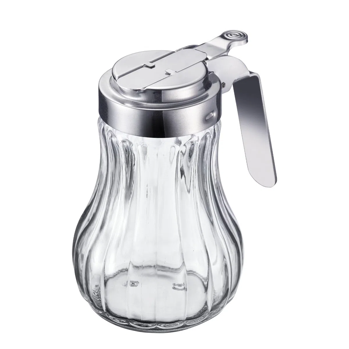Westmark Contenitore per latte/miele, Capacità: 250 ml, Vetro/Acciaio inox, Berlin, Trasparente/Argento, 65302260