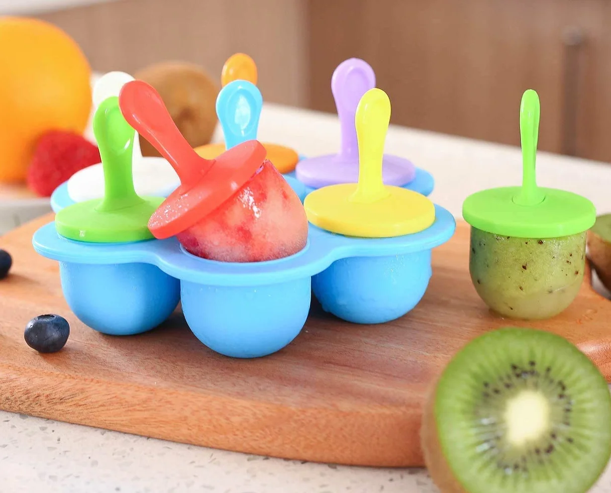 Stampo in silicone per gelato, 2 stampi per gelato in silicone, mini stampi per gelato, stampi per gelato (Blu-viola)