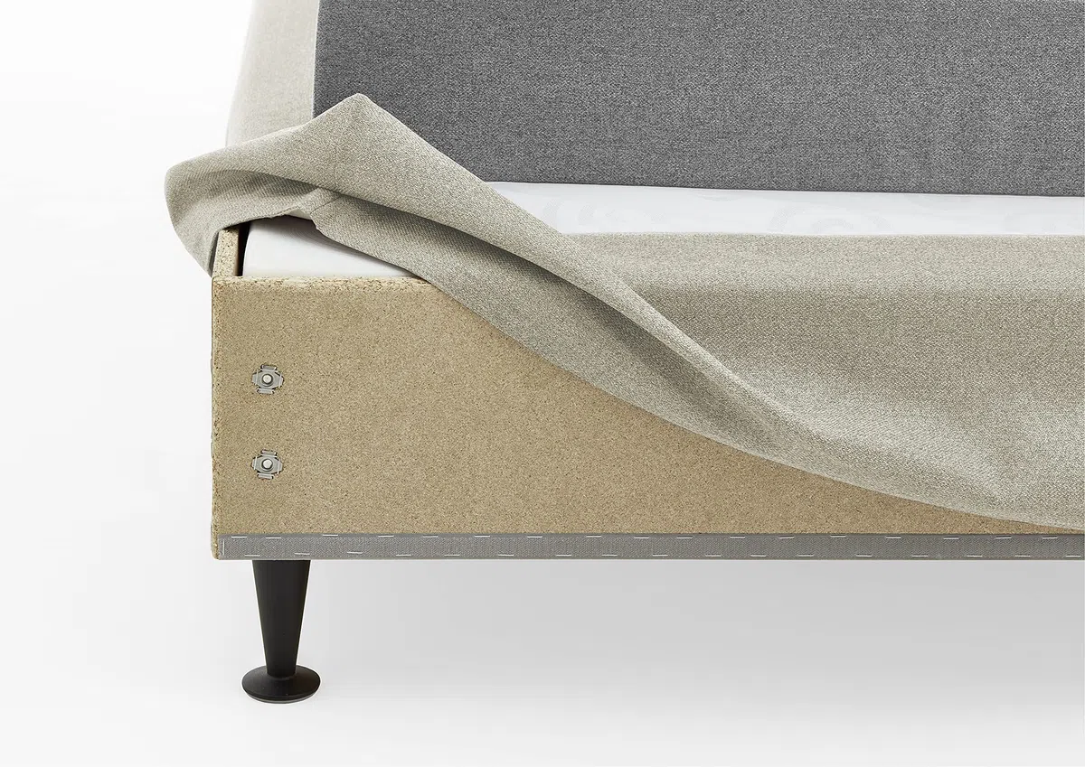 Atlantic Home Collection Letto a molle con testiera extra alta Ryan, color crema, 180 x 200 cm
