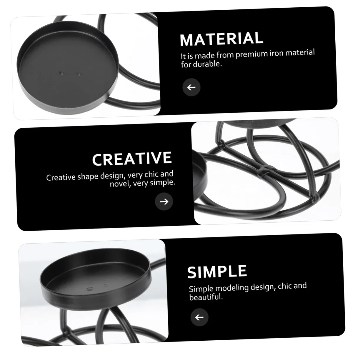 Portacandele in Ferro Battuto Europeo Tre Bracci e Bicchieri di Vetro, Candeliere Decorativo Chic per Tavolo da Pranzo e Feste, Design Artigianale Stabile per Aromaterapia