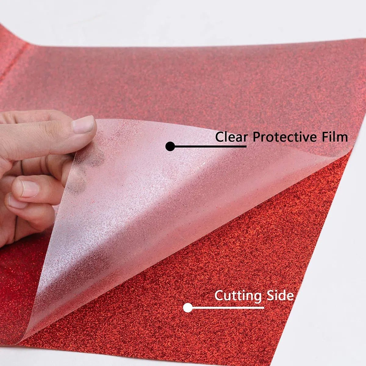 Vinile Termoadesivo per Tessuti,30 x 150 cm Rotoli di Vinile Trasferimento Termico,HTV Foglio di Trasferimento di Glitter per tessuti,T-Shirt,Termovinile vinile per Cricut (rosso lampeggiante)