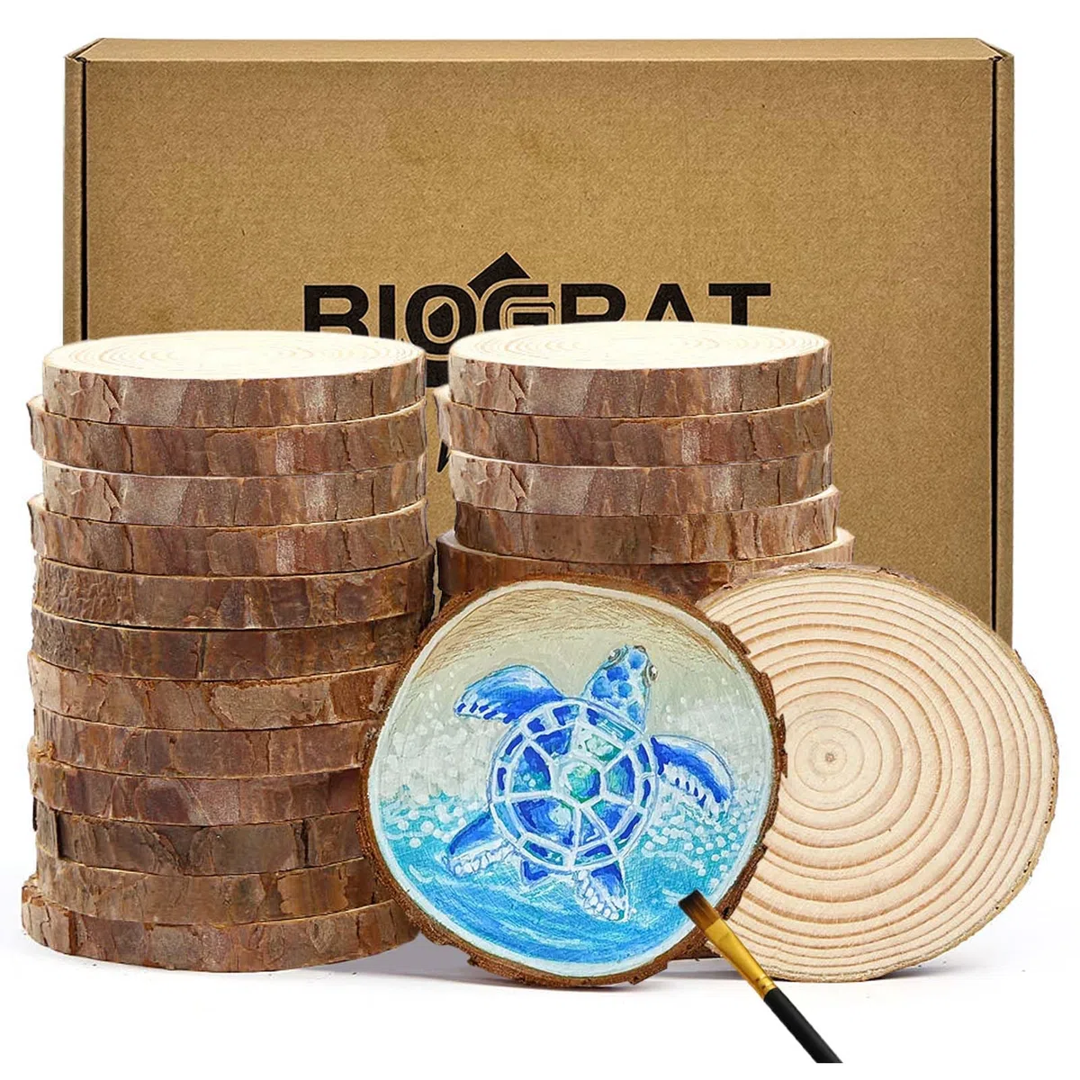 Dischi di Legno Dischetti legno 8-9 cm 22 pz da Decorare, Tronco Legno