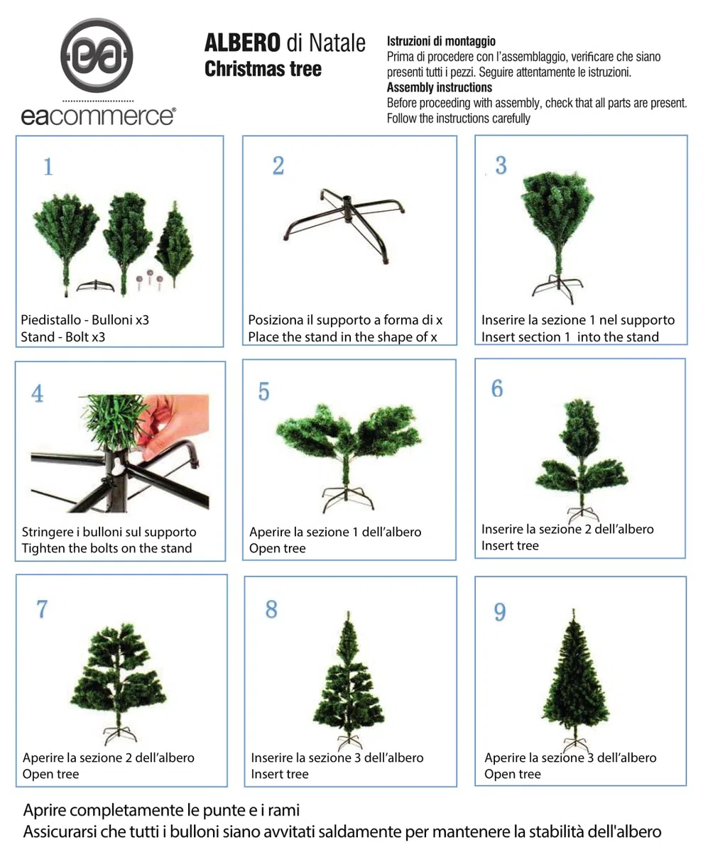 Albero di Natale Effetto Realistico Rami Fissi Apertura ad Ombrello Ignifugo Montaggio Facile (90 cm, Verde Standard)