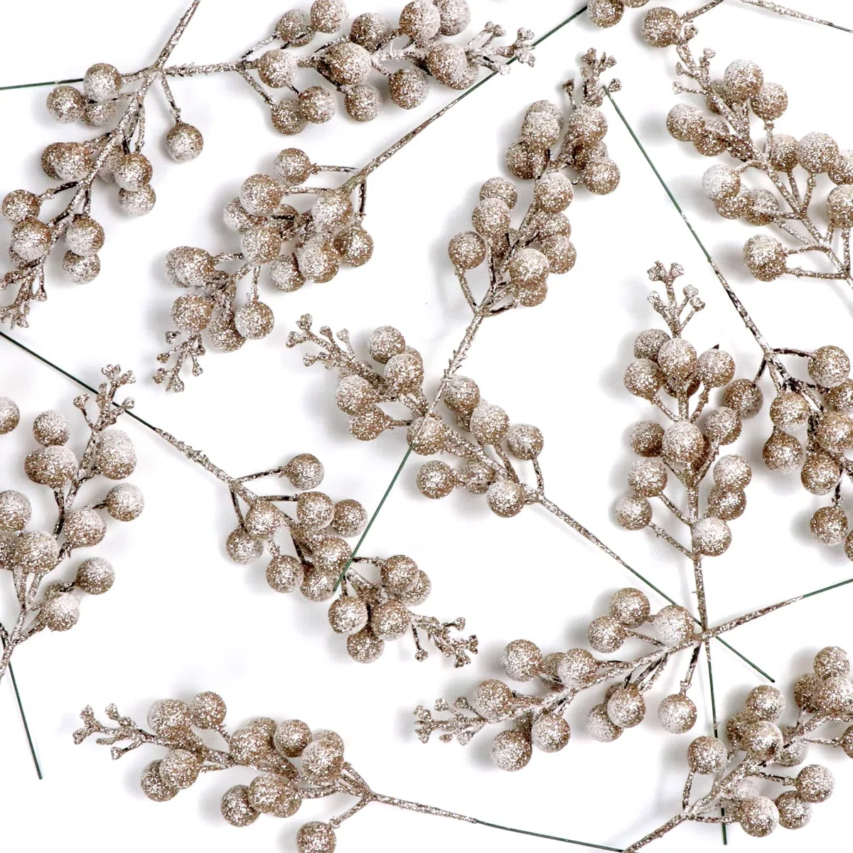 Kunjocy 12 Pz Steli di Bacche Natalizie Glitterate Innevate, Decorazioni di Bacche di Natale Smerigliato Decorazioni Artificiali Picks di Bacche di Natale per Ghirlanda di Natale Ghirlanda Ornamento