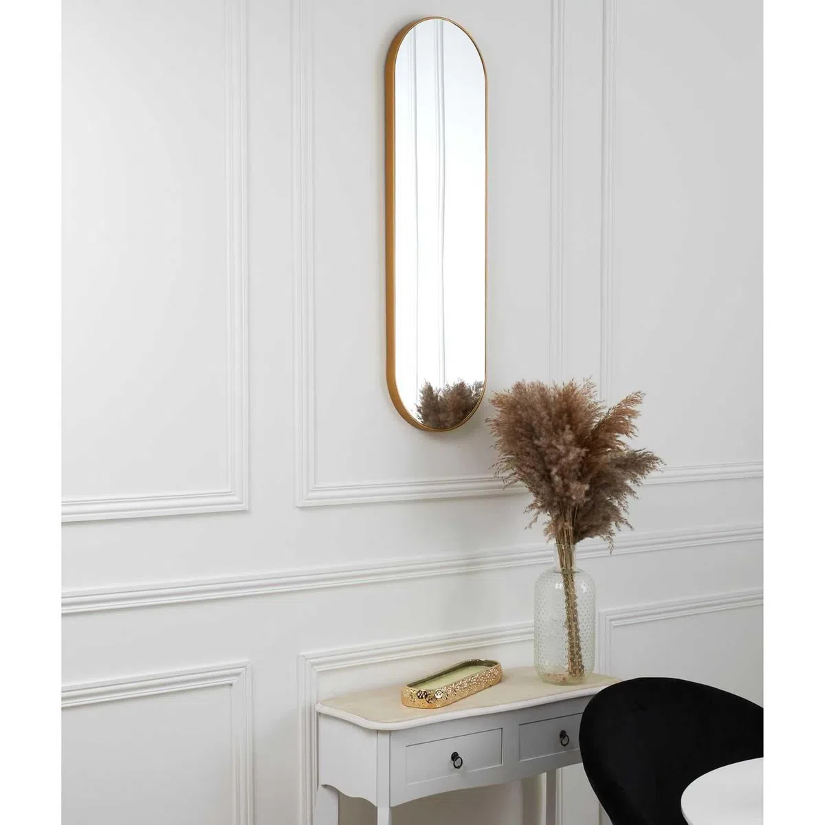 HOME DECO FACTORY Nuevo 2024 - Espejo Dorado 30 CM H.100 CM