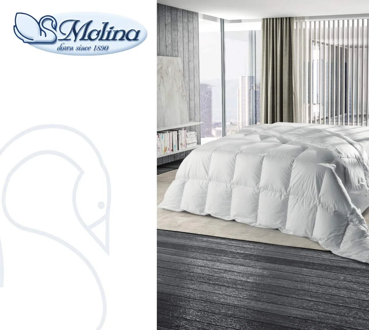 Molina Piumino Matrimoniale Perla 250x220 – 100% Piuma d’Oca Vergine Siberiana – 5 Punti Calore, Anallergico, Invernale Premium Made in Italy + copripiumino double-face var. (Rosa chiaro/Rosa scuro)